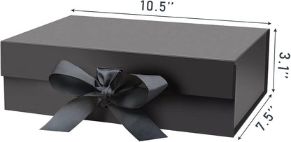 DaiUni 10.5"X7.5"X3.1" Pink Magnetic Gift Box with Lid and Ribbon for Presents