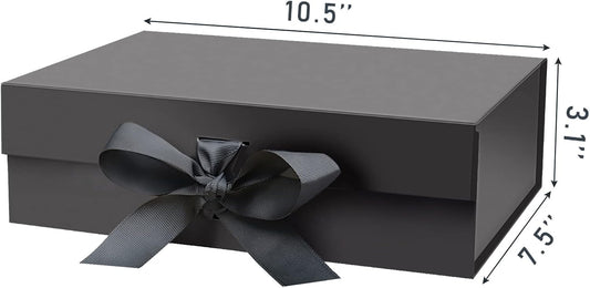 DaiUni 10.5"X7.5"X3.1" Pink Magnetic Gift Box with Lid and Ribbon for Presents