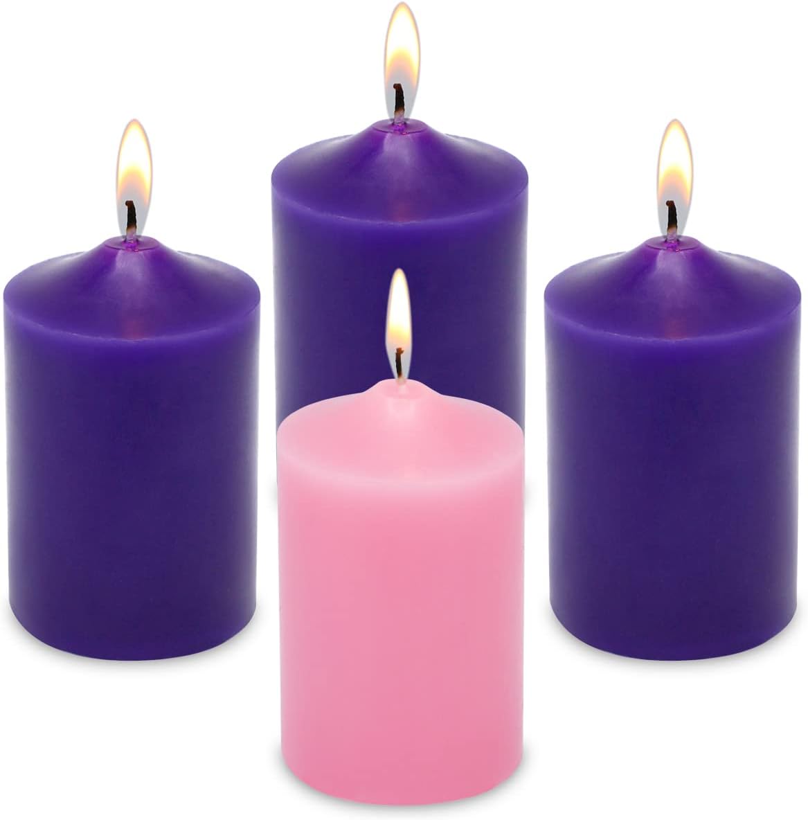 12 Pack Ivory 2x3 Inch Pillar Candles, 22 Hours Unscented Column Candles, Dripless Smokeless Unscented Candles for Home Weddings Restaurant Spa Church and Emergency