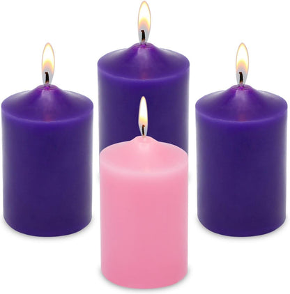 12 Pack Ivory 2x3 Inch Pillar Candles, 22 Hours Unscented Column Candles, Dripless Smokeless Unscented Candles for Home Weddings Restaurant Spa Church and Emergency