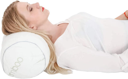 Kingnex Bolster Roll Pillow for Sleeping on Back or Side Under Knee to Relief Lower Back Pain Between Legs for Side Sleepers Cylinder Pillow with Removable Cover 20x8