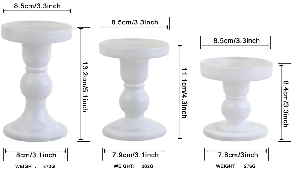 6-Piece Set of Glass Candlestick, Crystal Candlestick Holder Holder and Conical Candle, Christmas Candle Holder Decoration, Family Living Room Wedding Candle Holder (Clear 2sets)