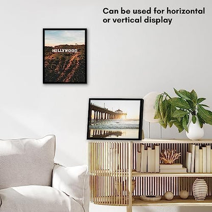 Americanflat 24x36 Poster Frame with Polished Plexiglass - Streamline Collection - Thin Border Picture Frame for Wall Display - Hanging Hardware Included - Black - Colors B