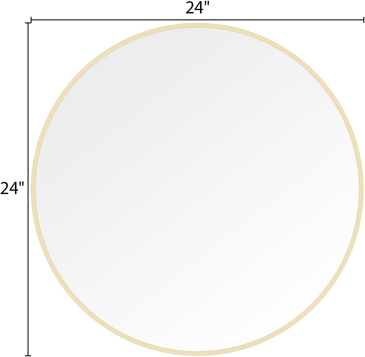 WallBeyond Wood Round Mirror with Wood Frame 24 inch Circle Wall Mirror for Bathroom Round Wall Mirror for Wall Decor, Vanity, Entryway Living Room (Walnut)