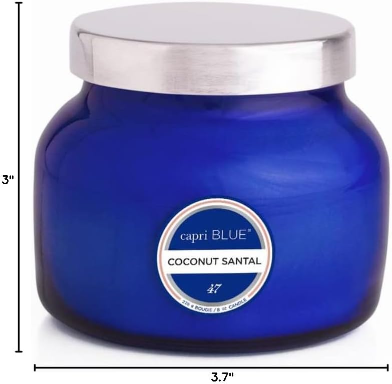 Capri Blue Scented Candles - Soy Candle Wax Blend - Jar Candles - Blue Candle Gifts for Women & Men - Luxury Candles for Home Scented with Citrus, White Musk & Patchouli - Blue Jean (19 oz)