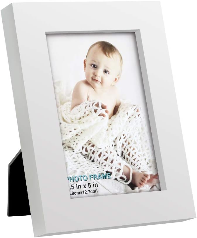 RPJC 5x7 Picture Frames Made of Solid Wood High Definition Glass for Table Top Display and Wall Mounting Photo Frame Black