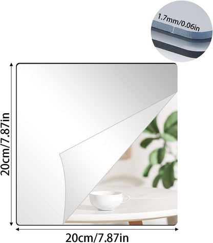 12'' Round Wall Mirror Tiles High Clear Reflecticon Self Adhesive Acrylic Mirror Sheets Circle Stickers for Bathroom, Bedroom, Door, Home Decor