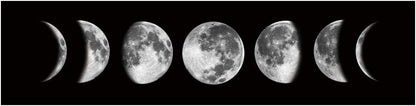 Ohhvvow Moon Phase Wall Art Painting, 47L x 11.8W Black and Tawny Modern Abstract Canvas Wall Art Painting for Living Room Bedroom Decor, Contemporary Artwork for Home Office, Unframed