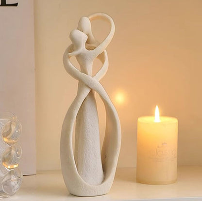 Couple Statue for Home Decor,Hugging Couple Figurines,Valentines Decor,Modern Romantic Sculptures for Living Room Bedroom Office(White+Black)