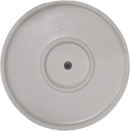 Amazon Basics Fluted Ceramic Round Planter with Drainage Hole, Indoor Outdoor Flower Pot, 10-inch, White