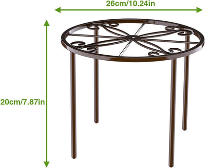 bussdis 1 PCS Plant Stand,-Heavy Duty Metal Stand Decorates Plants, Anti-Rust Flower Pot Stand, Round Plant Rack for Room Indoor and Outdoor Courtyard,Gardens, Brown.