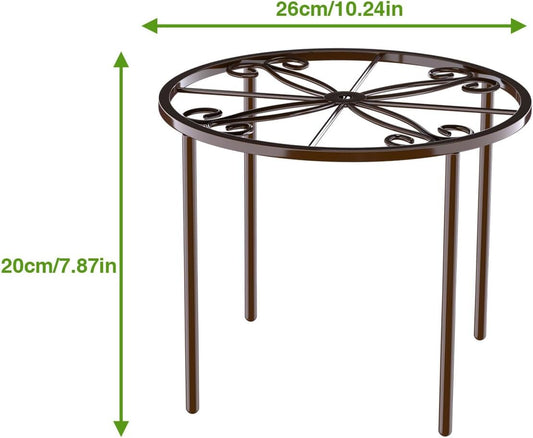bussdis 1 PCS Plant Stand,-Heavy Duty Metal Stand Decorates Plants, Anti-Rust Flower Pot Stand, Round Plant Rack for Room Indoor and Outdoor Courtyard,Gardens, Brown.