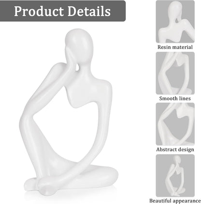 Sandstone Resin Thinker Style Abstract Sculpture Statue Collectible Figurines Home Office Bookshelf Desktop Decor(Small Sandstone,Left)
