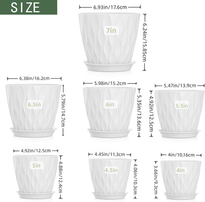 4 Inch Plant Pots, 6 Pack Indoor Flower Pots, Planters with Drainage Holes and Trays for Orchids, Violets, Succulents, Herbs, and Other Plants,Corolful