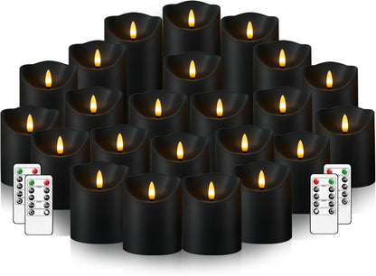 Nimiko Flameless Candles with Remote, Battery Operated Flickering Flameless Candles, LED Candles with Timer 2/4/6/8H, with Realistic LED Candles Set of 9 (D3 x H 3" 4" 5" 6" 7") (Ivory)