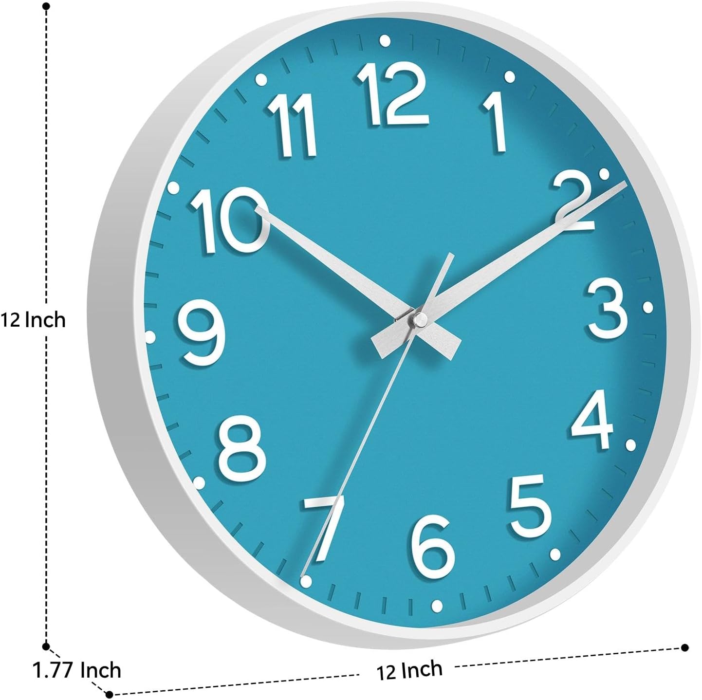 Roymnie Wall Clock Green, Silent Wall Clocks Battery Operated 8 Inch-Modern Non Ticking Analog Clock Decorative for Kitchen Office Bathroom Bedroom(Gold)