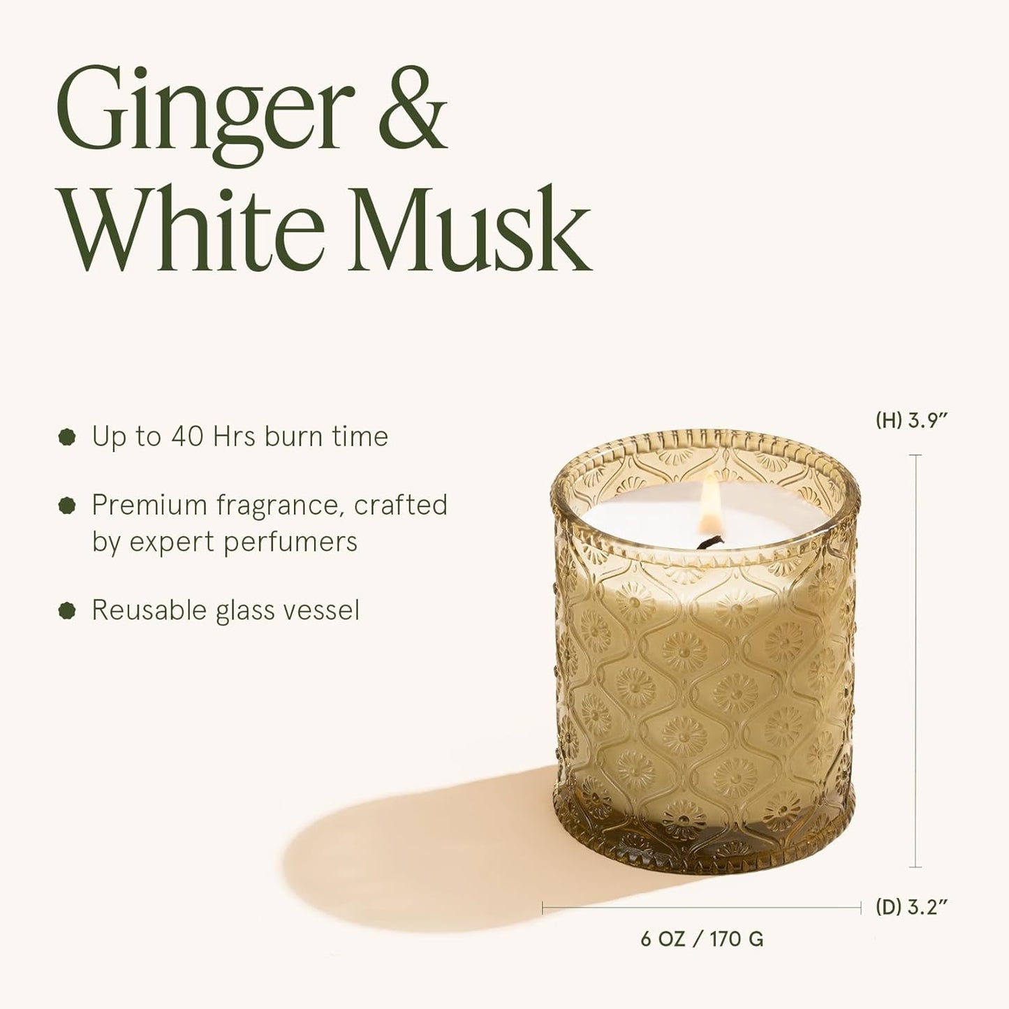 LA JOLIE MUSE Santal Rose Scented Candle – Saffron, Rose & Leather | 6 oz Natural Soy Wax | 40 Hours Clean Burn | Self Care Gifts for Women | Elegant Home Decor