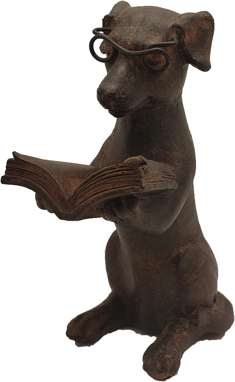 Young's Inc Cat Figurine - Cute Cat Statue - Whimsical Cat Decor for Cat Lovers, Collectibles and Meditation Decor - Cat with Eye Glasses - 4'' L X 3'' W X 5'' H