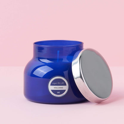 Capri Blue Volcano Scented Candles - Luxury Glass Jar Candles for Home Scented with Tropical Fruit & Sugared Citrus - Soy Wax Blend - Blue Color (19 oz)