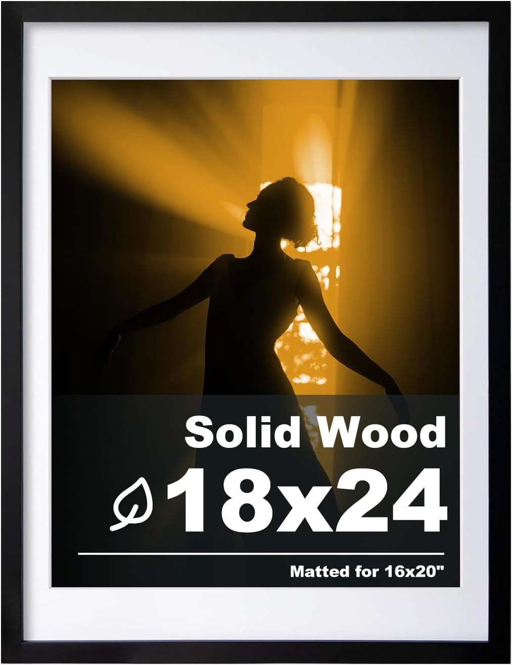 Egofine 12x16 Picture Frame Black, Covered by Plexiglass Made of Solid Wood, Display Pictures 9x12 and 11x14 with Mat or 12x16 Without Mat, for Wall Mounting Photo Frame - Colors B