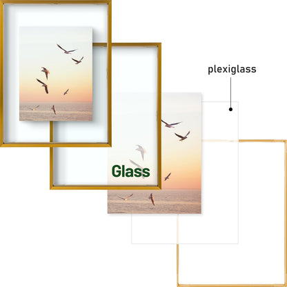Frametory, Floating Picture Frame 12x16 - Black Aluminum Metal Photo Frame - Real Glass of Front - for Wall Mount Display