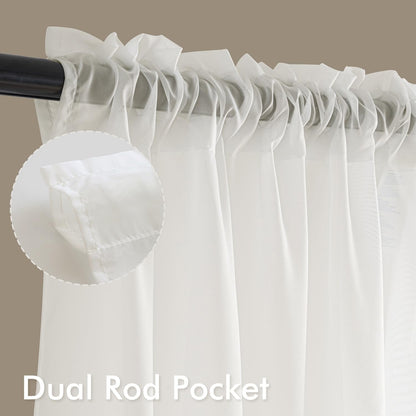 MIULEE White Sheer Curtains 84 Inches Long, 4 Panels Set, Light Filtering Rod Pocket Voile Drapes for Living Room and Bedroom, Airy Soft Fabric Window Treatments, 42 x 84 Inches