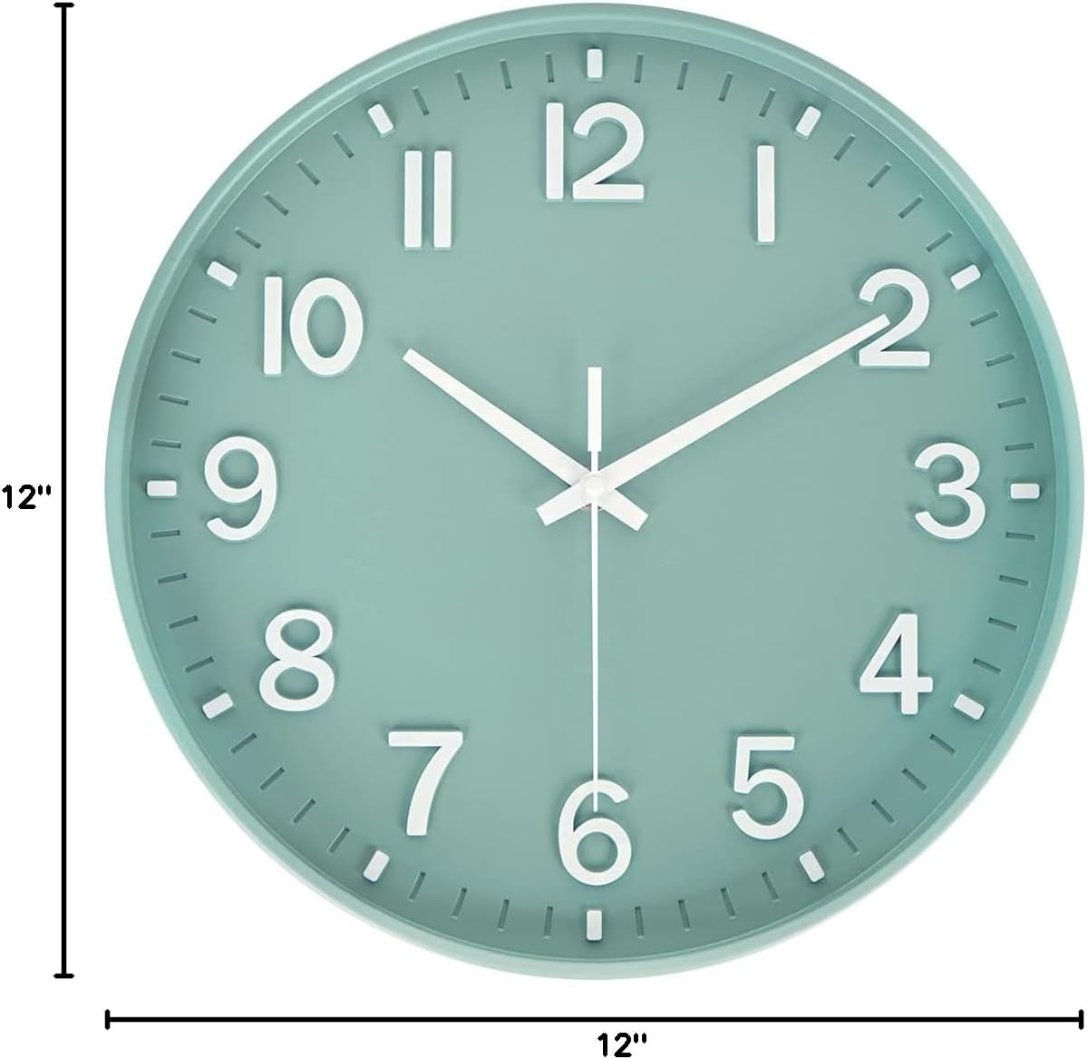 HZDHCLH Wall Clocks Battery Operated,12 inch Silent Non Ticking Modern Wall Clock for Living Room Bedroom Kitchen Office Classroom Decor (Olive Green and Gold)