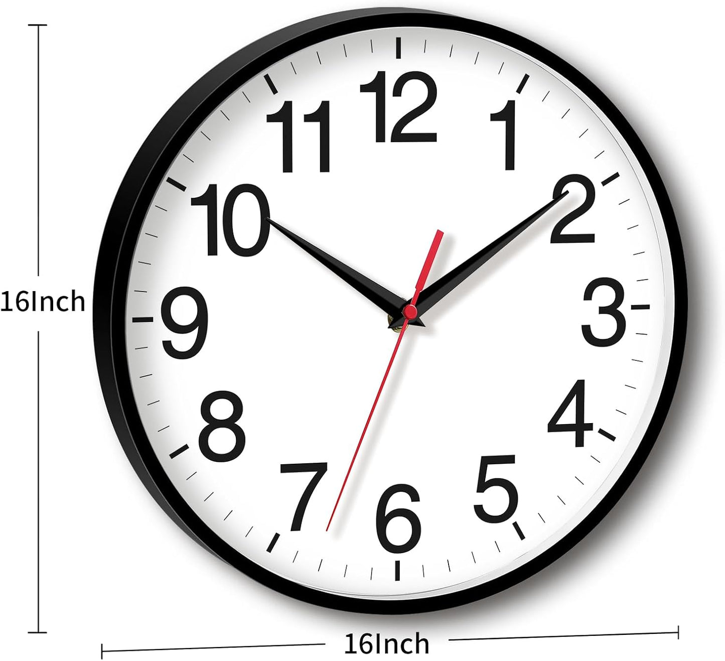 Rohioue Wall Clock Modern 8 Inch Battery Operated Silent Non Ticking Small Analog Clock for Living Room Office Home Bedroom Kitchen Bathroom(Black)