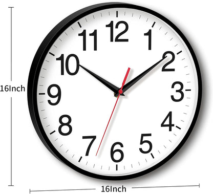 Rohioue Wall Clock Modern 8 Inch Battery Operated Silent Non Ticking Small Analog Clock for Living Room Office Home Bedroom Kitchen Bathroom(Black)