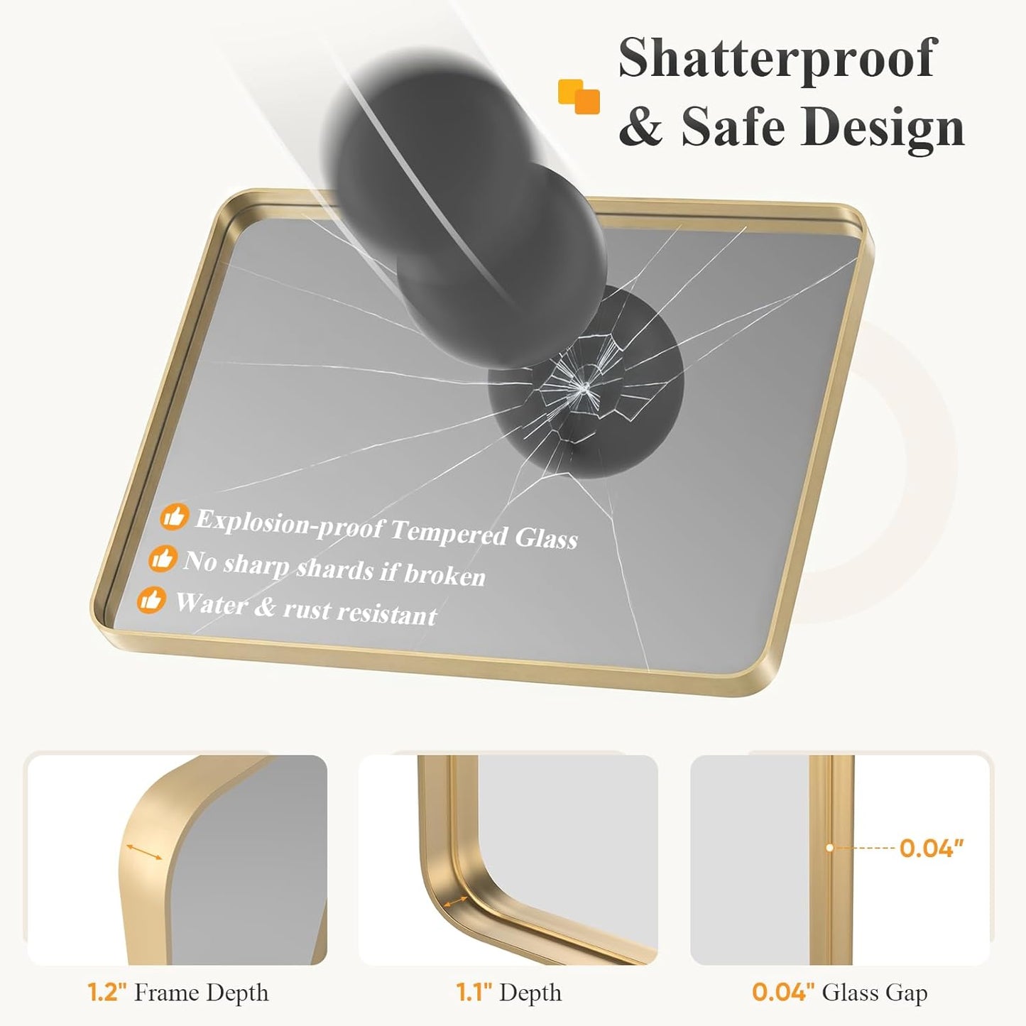 NEWBULIG Gold Round Wall Mirror 36 Inch, Bathroom Mirrors for Over Sink, Wall Decor for Bathroom, Entryway, Bedroom, Vanity