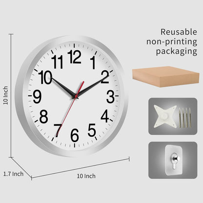 Rohioue Wall Clock Modern 8 Inch Battery Operated Silent Non Ticking Small Analog Clock for Living Room Office Home Bedroom Kitchen Bathroom(Black)