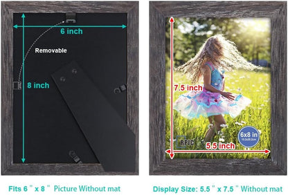 RPJC 5x7 Picture Frames Made of Solid Wood High Definition Glass for Table Top Display and Wall Mounting Photo Frame Black