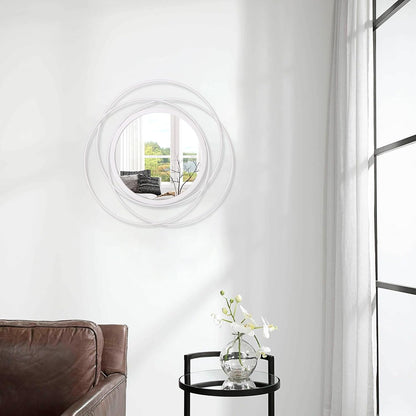 Gold Sunburst Mirrors for Wall Decorative Metal Round Art Mirrors Large Wall Decor Hanging Mirror for Bathroom Bedroom Living Room Vanity Entryway 16"