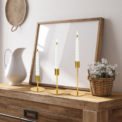 Set of 6 Black Candlestick Holders - Decorative for Home Decor, Wedding, Dining, Party, Anniversary