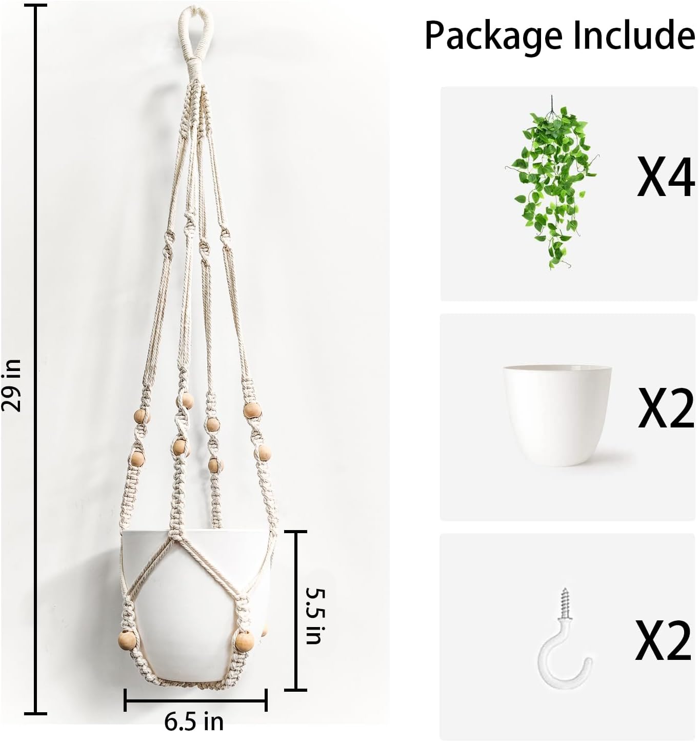 Comtelek Fake Hanging Plants with Lights Artificial Plants for Home Decor Macrame Plant Hanger with Fake Vines Faux Hanging Planter for Wall Ceiling Bedroom Bathroom Kitchen Office Boho Decor Indoor
