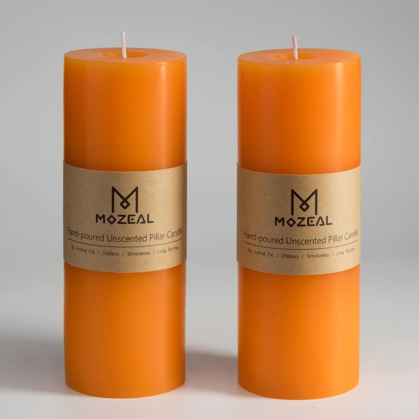MOZEAL 3" x 4" Hand-Poured Unscented Candle,Dripless Pillar Candle Set of 3,Long Clean Burning,Approx 72 Hours Burn Time,Rustic Country Style,Wedding,Dinner,Christmas and Home Decor,White