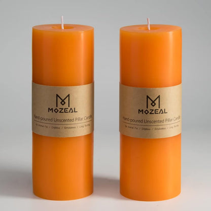 MOZEAL 3" x 4" Hand-Poured Unscented Candle,Dripless Pillar Candle Set of 3,Long Clean Burning,Approx 72 Hours Burn Time,Rustic Country Style,Wedding,Dinner,Christmas and Home Decor,White