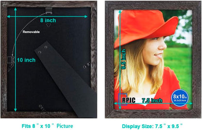 RPJC 5x7 Picture Frames Made of Solid Wood High Definition Glass for Table Top Display and Wall Mounting Photo Frame Black