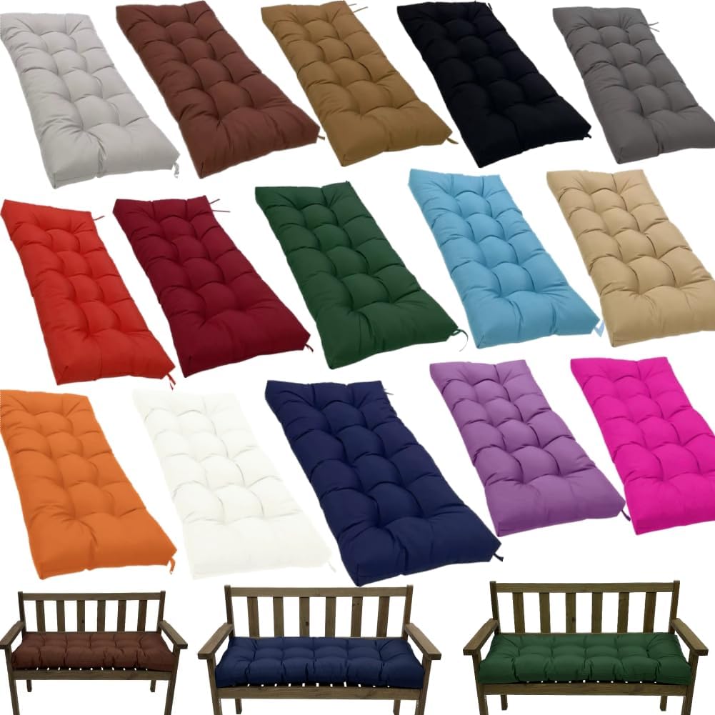 Bench Cushions for Indoor Furniture,Tufted Patio Bench Seat Cushion, Swing Seat Cushion,Garden Loveseat Cushions,Outdoor Cushions for Lounger Garden Furniture Patio (Navy Blue, 39.3x19.7)