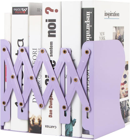 Aobopar Adjustable Book Ends, Metal Bookends for Heavy Books, Desk Book Holder for Shelves, Book Organizer for Desk, Suitable for Office, Home and School Use (Black)