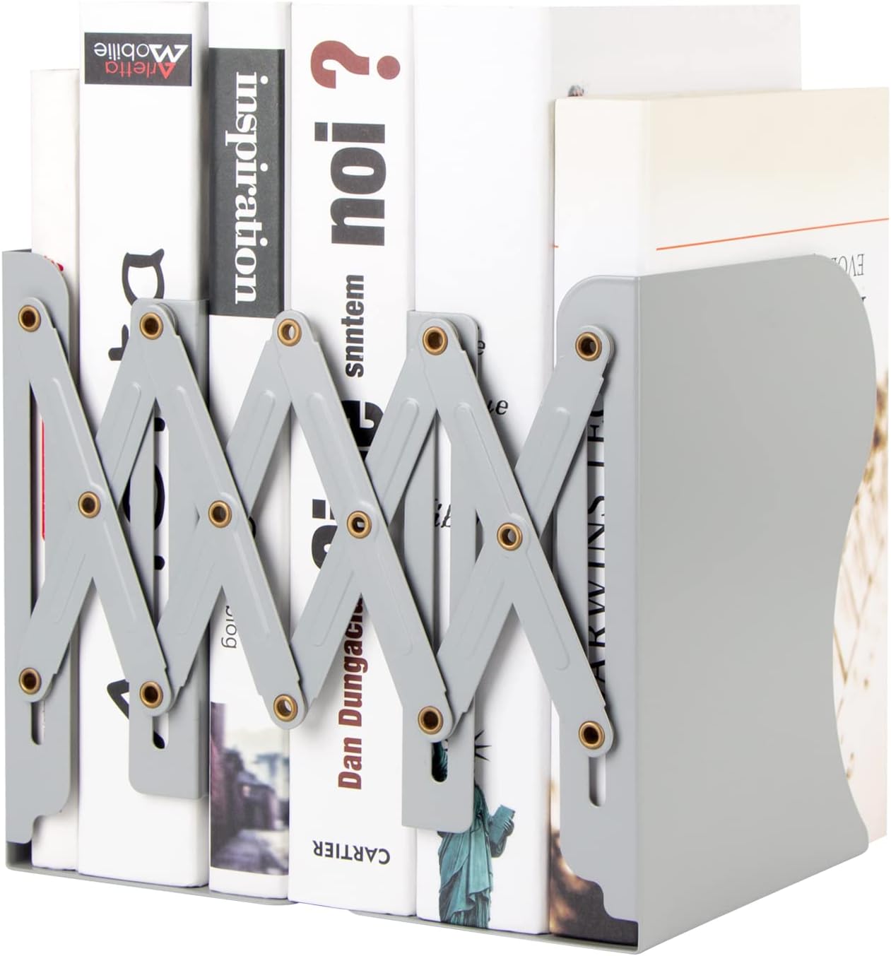 Aobopar Adjustable Book Ends, Metal Bookends for Heavy Books, Desk Book Holder for Shelves, Book Organizer for Desk, Suitable for Office, Home and School Use (Black)