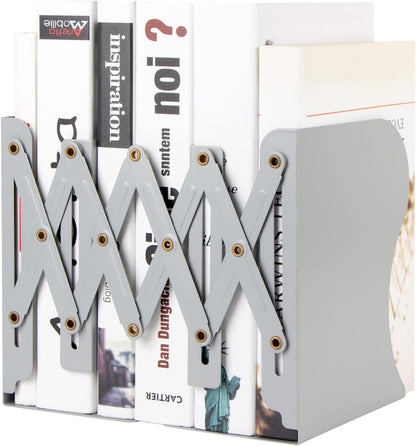 Aobopar Adjustable Book Ends, Metal Bookends for Heavy Books, Desk Book Holder for Shelves, Book Organizer for Desk, Suitable for Office, Home and School Use (Black)