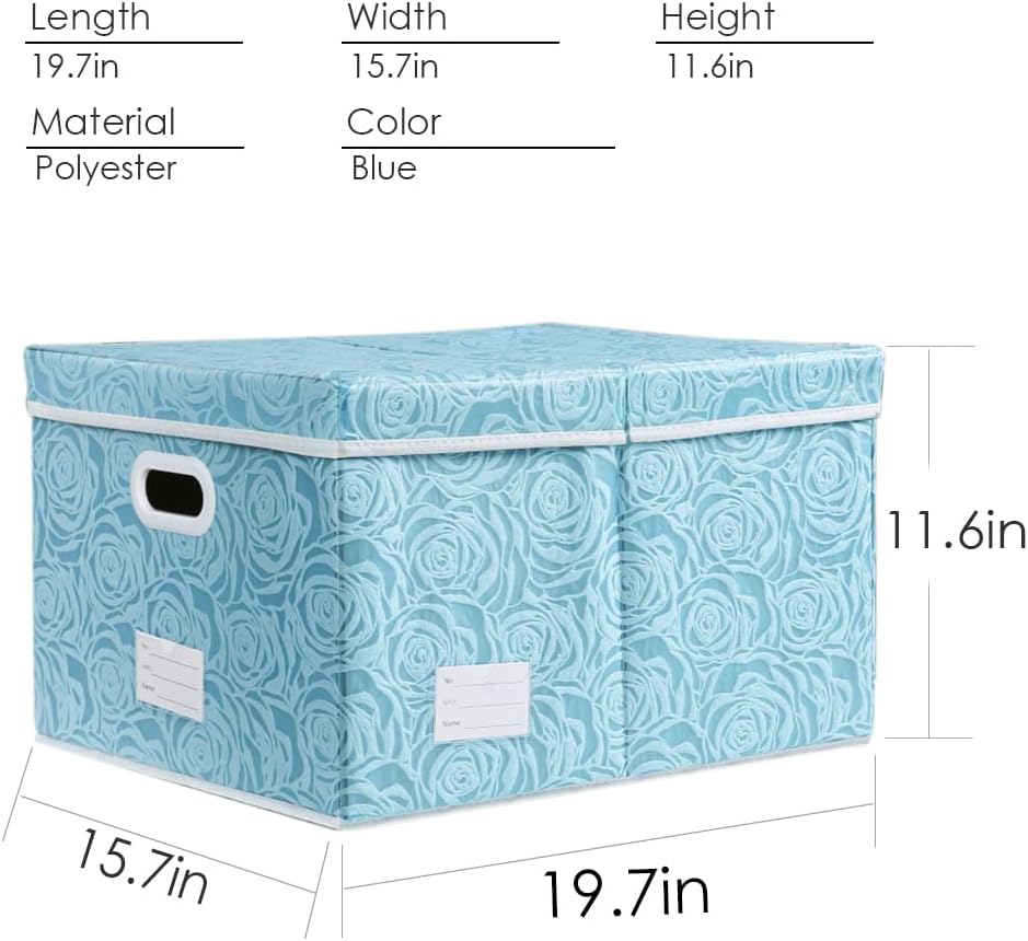 PRANDOM Larger Collapsible Storage Bin with Lid [1-Pack] Fabric Decorative Storage Box Cube Organizer Container Baskes with Handles Divider for Bedroom Closet Living Room Pink 17.7x11.8x11.8 Inch