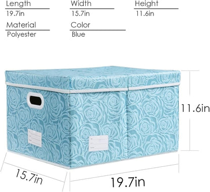PRANDOM Larger Collapsible Storage Bin with Lid [1-Pack] Fabric Decorative Storage Box Cube Organizer Container Baskes with Handles Divider for Bedroom Closet Living Room Pink 17.7x11.8x11.8 Inch