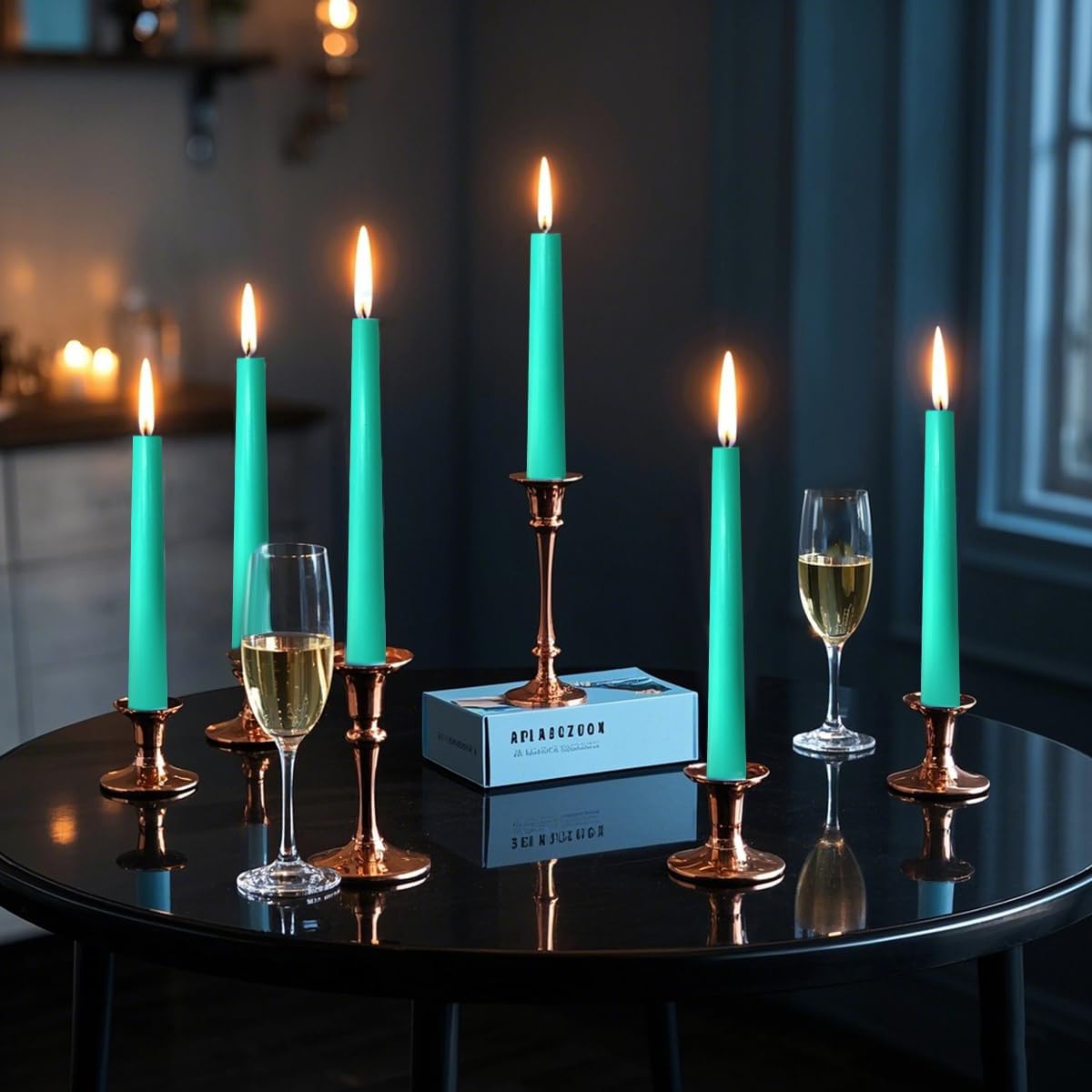 12-Pack Olive Green Taper Candles, 10 Inch Unscented Dripless Candlesticks, Long-Lasting Burn Time of 7-8 Hours, Perfect for Christmas Home Décor Spring and St. Patrick's Day