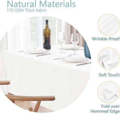 Veblandy Rectangle Tablecloth Waterproof Linen Textured Table Cloth Stain and Wrinkle Resistant Washable, Decorative Fabric Table Cover for Dining, Party and Camping (Sage Green, 52 * 70)
