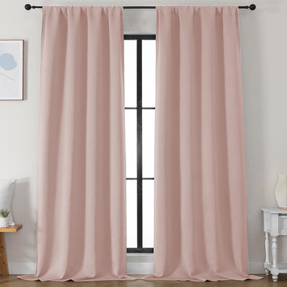 Simplebrand Ava Sage Green Blackout Curtains for Bedroom 63 Inch Length 2 Panels Set, Solid Thermal Insulated Energy Saving Rod Pocket Window Treatment Curtains Blackout Drapes, W40 x L63 Inch, Sage - Colors A