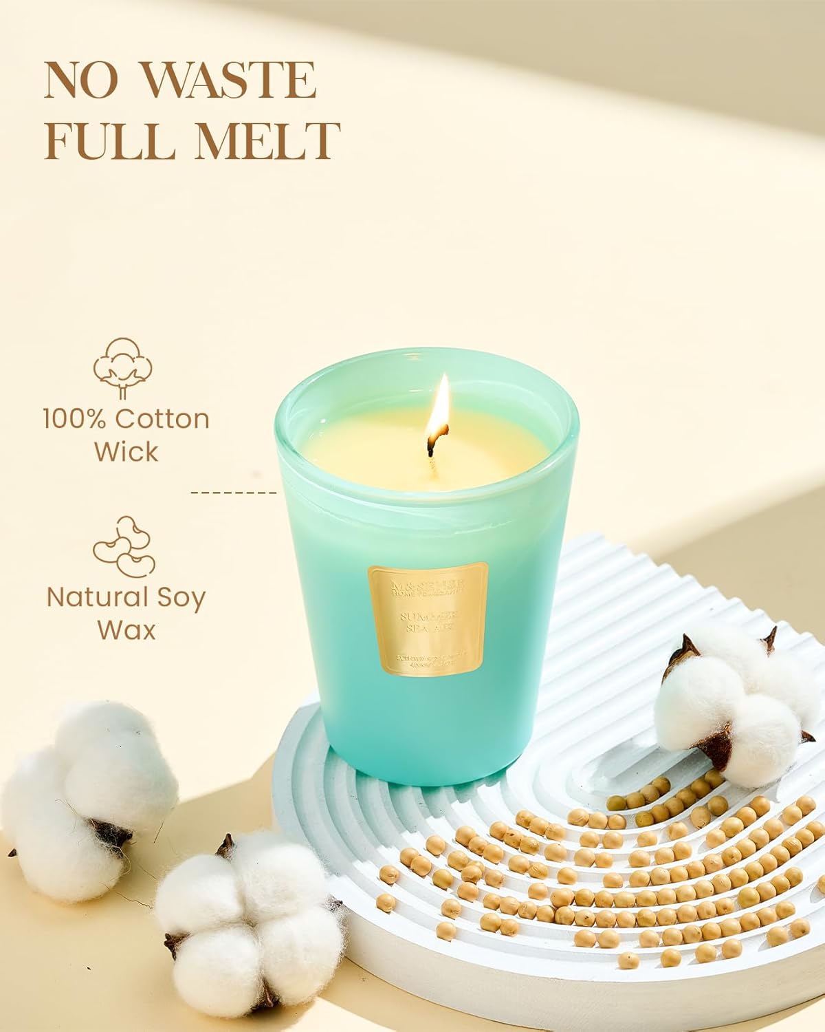 M&SENSE Jasmine Candles Highly Scented 3 Wick 35oz 150 Hours Burn Extra Large Jar Candles for Women, Natural Soy Wax Aromatherapy Candle for Stress Relief, Meditation, Yoga, Spa - Colors B