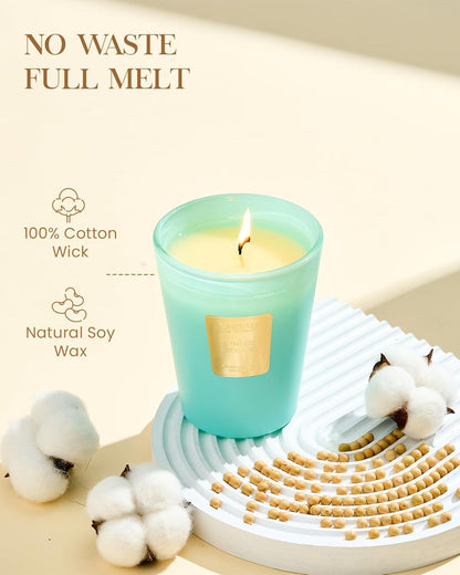 M&SENSE Jasmine Candles Highly Scented 3 Wick 35oz 150 Hours Burn Extra Large Jar Candles for Women, Natural Soy Wax Aromatherapy Candle for Stress Relief, Meditation, Yoga, Spa - Colors B