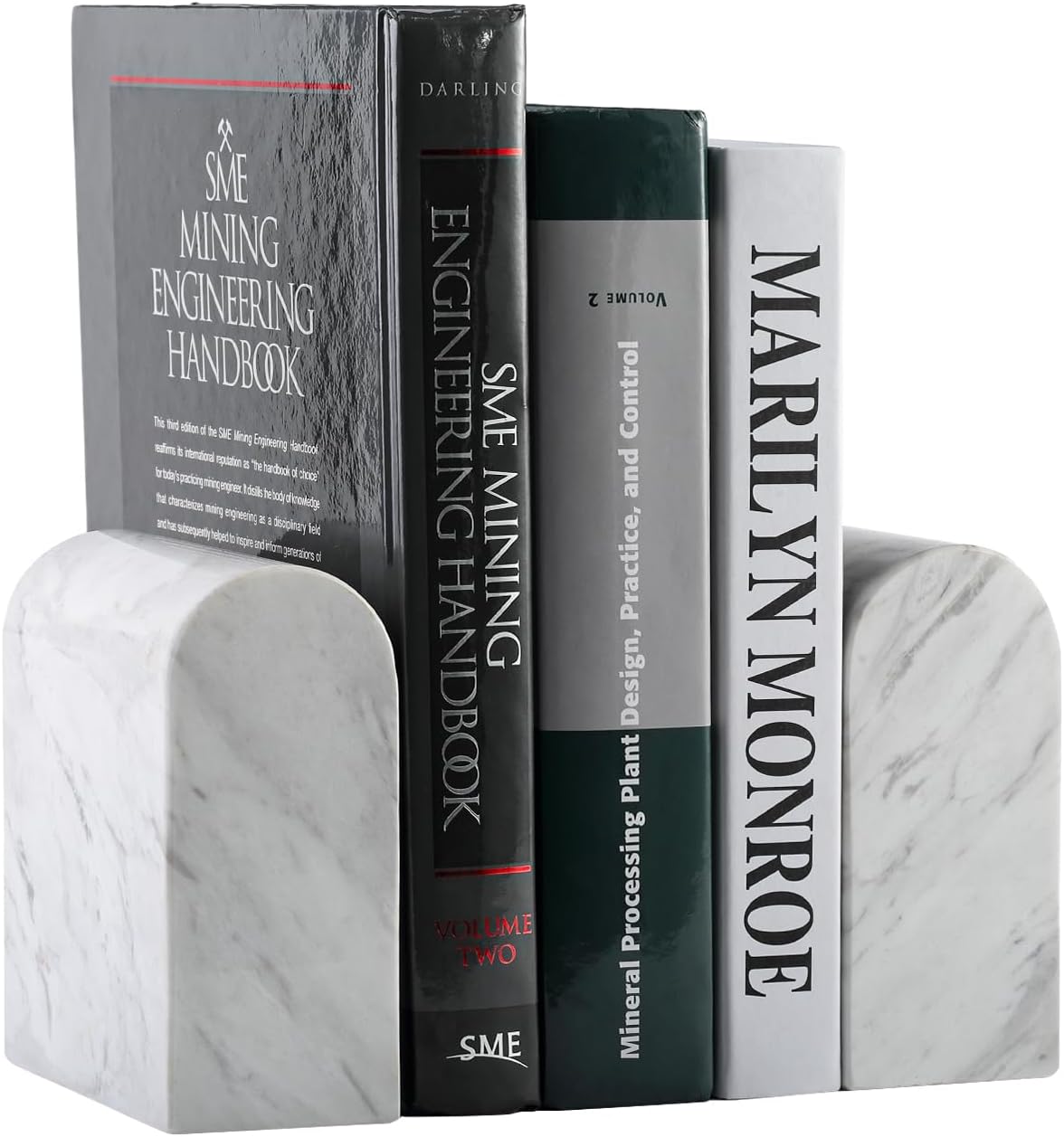 Koville African Natural Marble Bookends for Shelves, Non-Slip Book Ends, 13LBS Ultra Heavy Duty Marble Book Holder Organizer, Apartment Decor for Movies/CD/Video Games(Namib Fantasy)